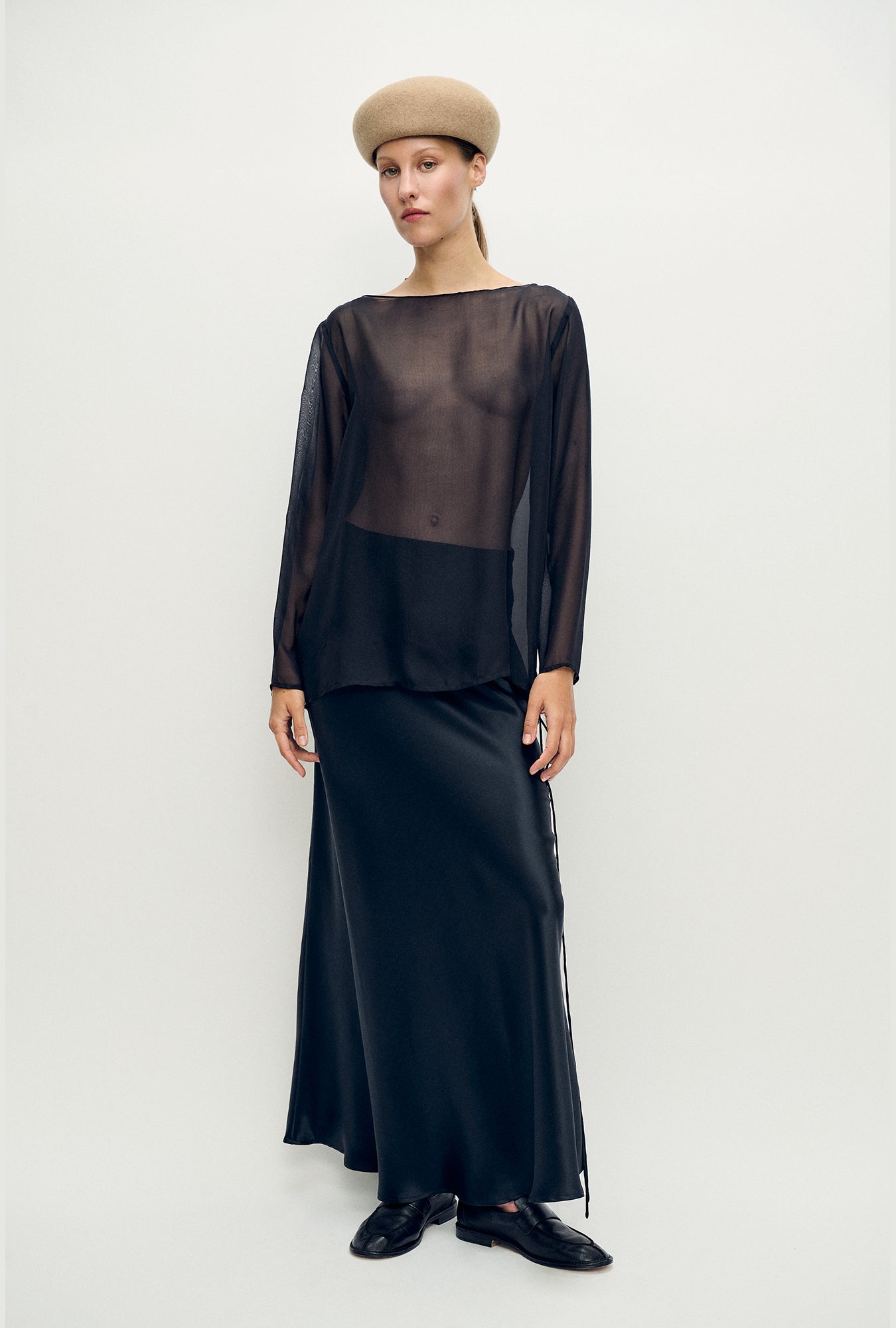 Chiffon Audrey Top Black