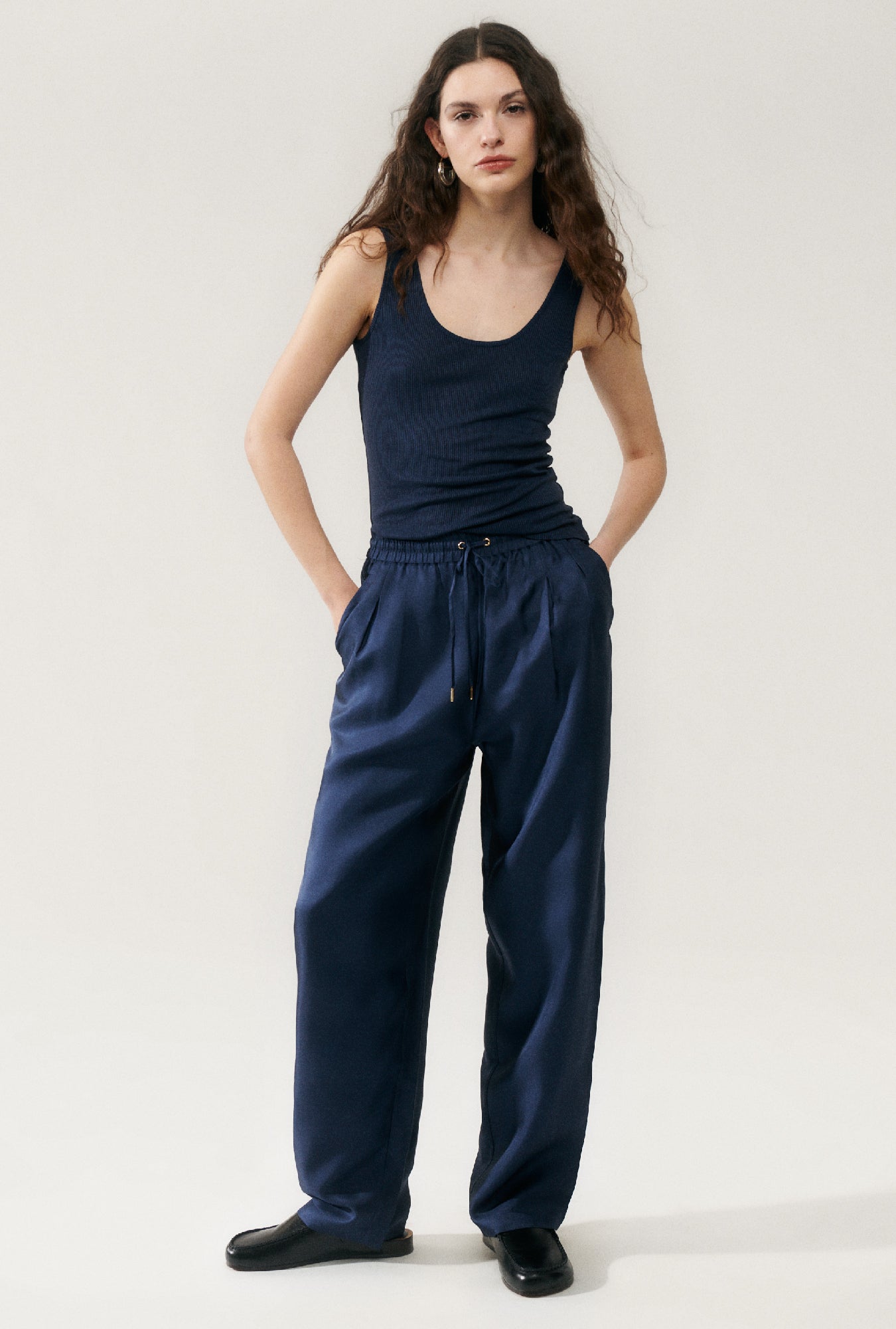 Twill Slouch Pants Midnight