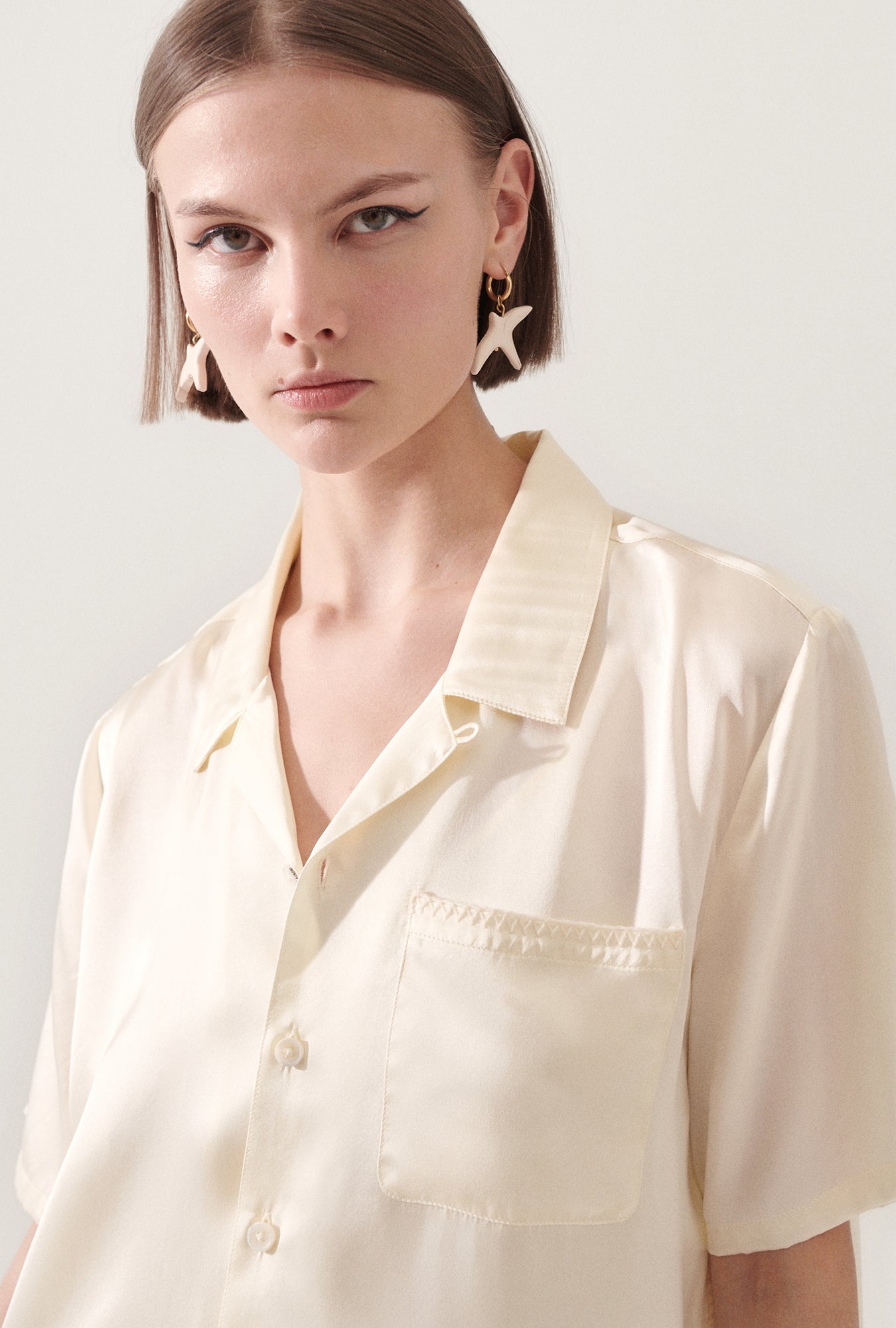 Camp Shirt Blanket Stitch Off-White