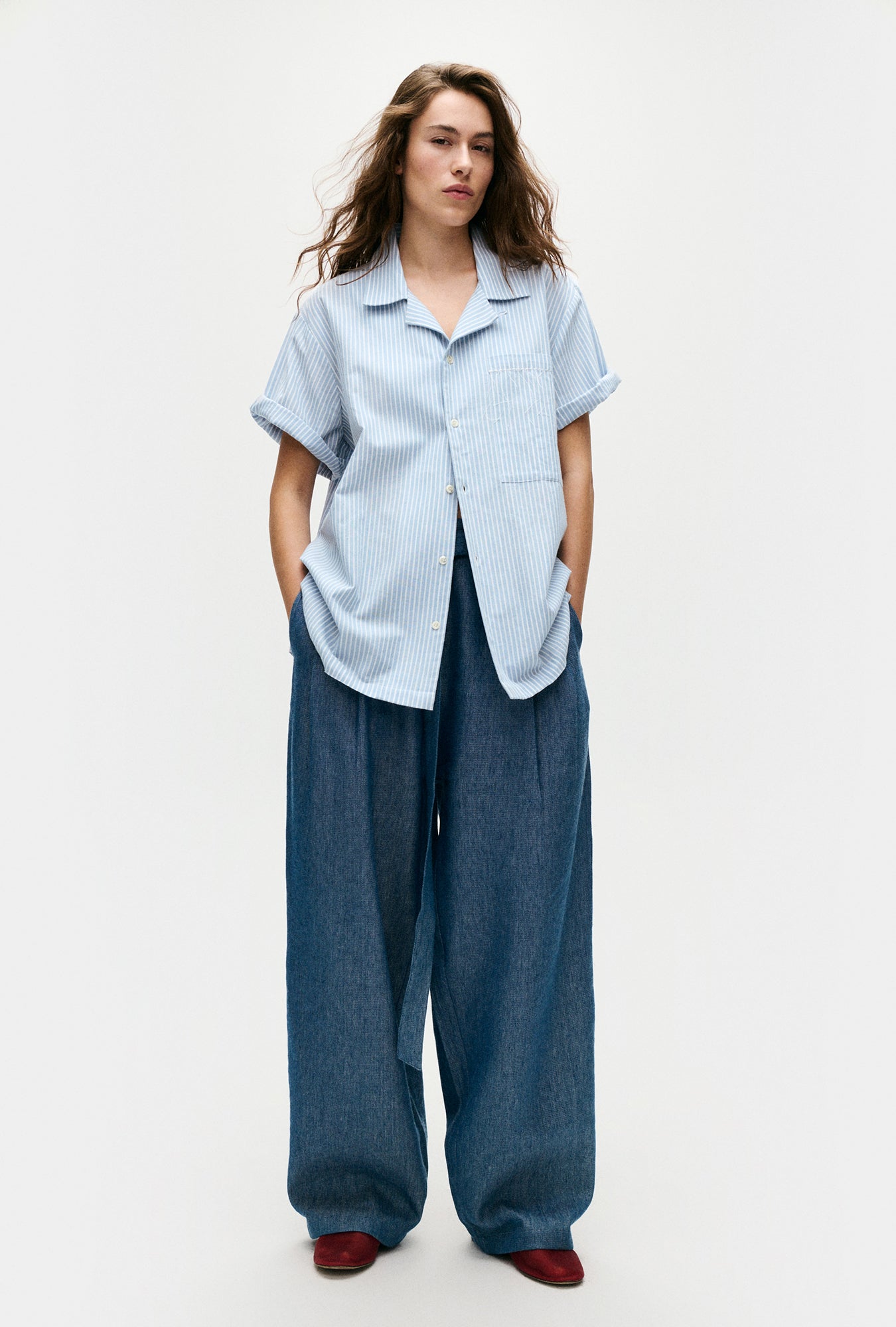 Cotton Camp Shirt Storm Stripe