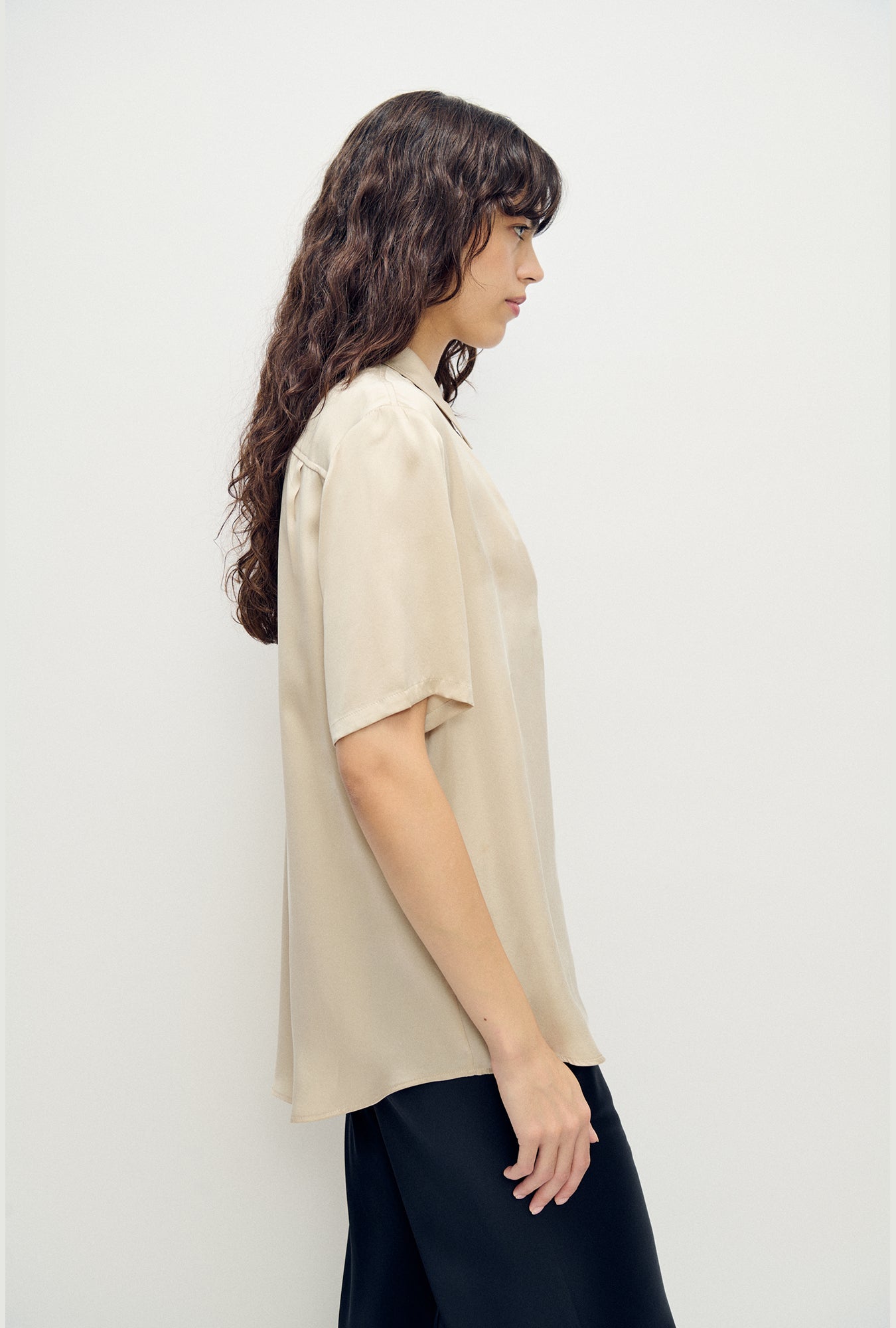 Short Sleeve Boyfriend Shirt Hazelnut