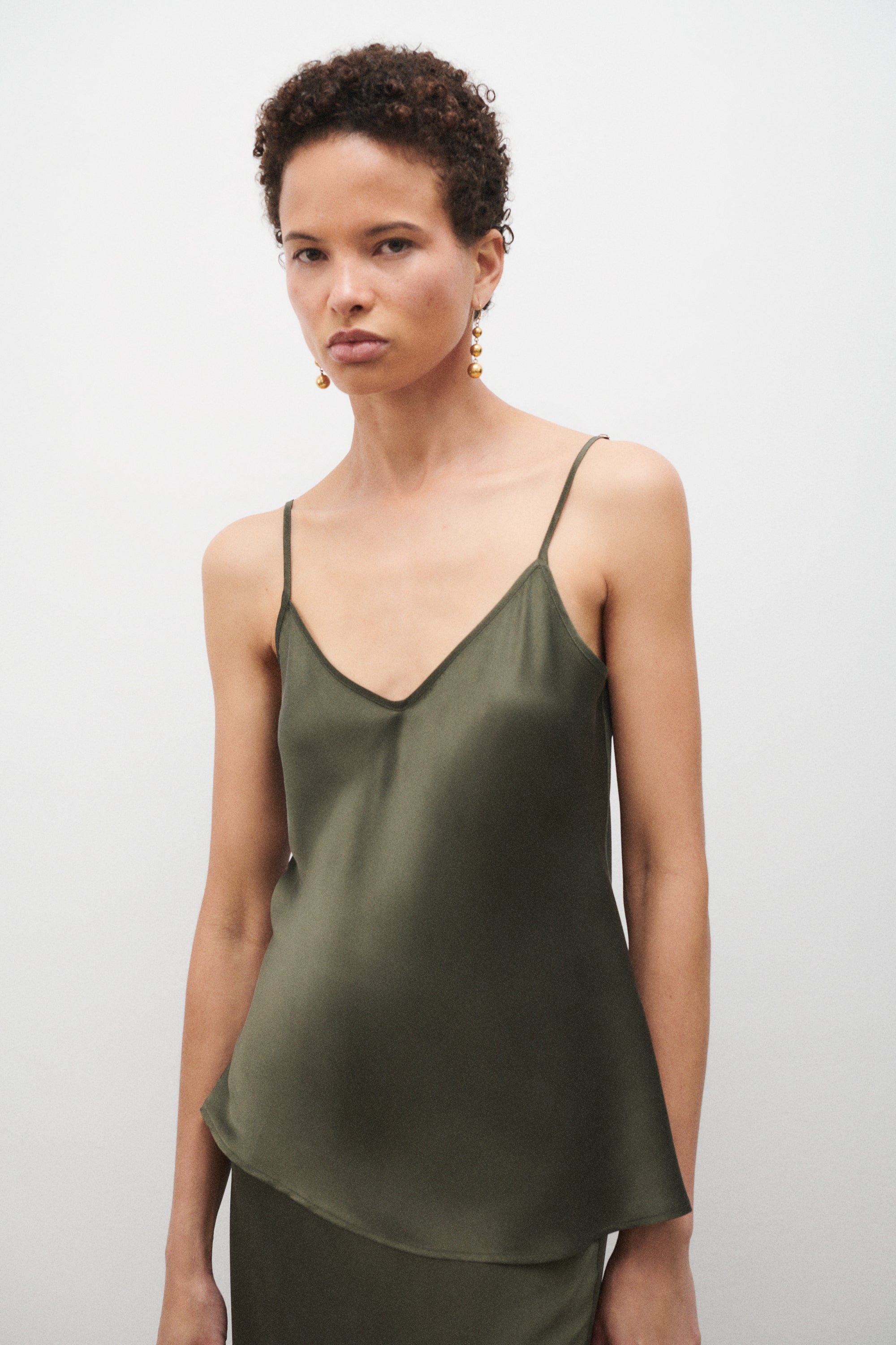 Bias Cut Cami Pine